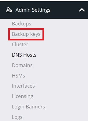 Backup keys