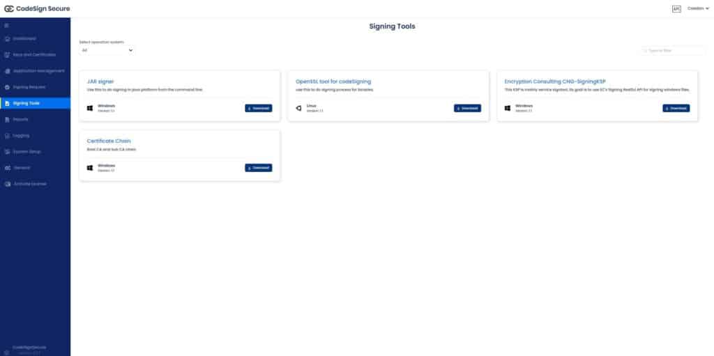 codesign secure signing tools page