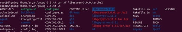 Extract libassuan archive