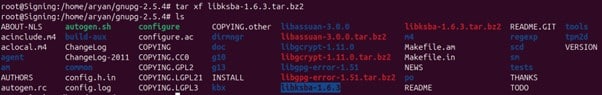 Extract libksba archive