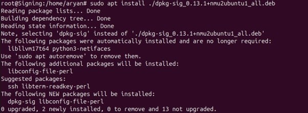 Install dpkg-sig