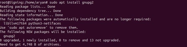 Install gnupg2