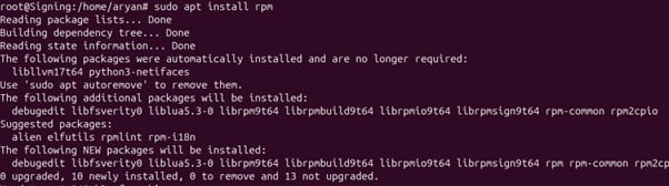 Install the rpm package