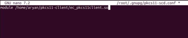 Modify and configure the file ec_pkcs11client