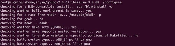 Run libassuan config