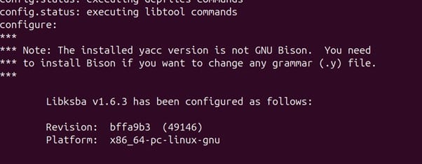 Run libksba config