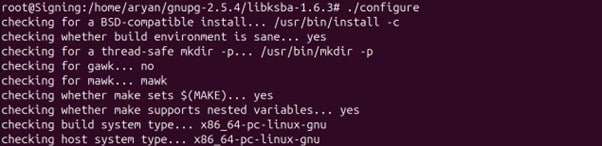 Run libksba config