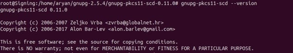 check gnupg-pkcs11-scd version