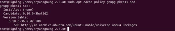 default version of gnupg-pkcs11-scd